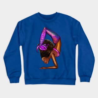 Mermaid handstand Coco the Magical rainbow mermaid doing an underwater handstand. Afro hair and caramel brown skin Crewneck Sweatshirt